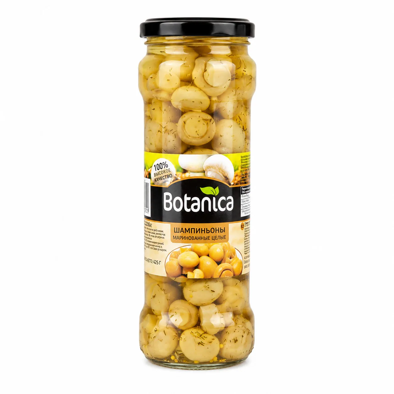 Грибы маринованные шампиньоны целые (консерв.) (Botanica) 370мл