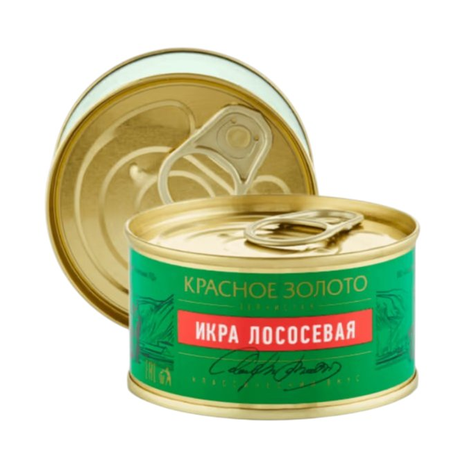 Икра горбуши «Красное золото», 140 г, жестяная банка
