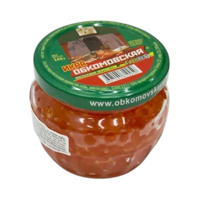 Икра горбуши «Обкомовская», 140 г, стеклянная банка