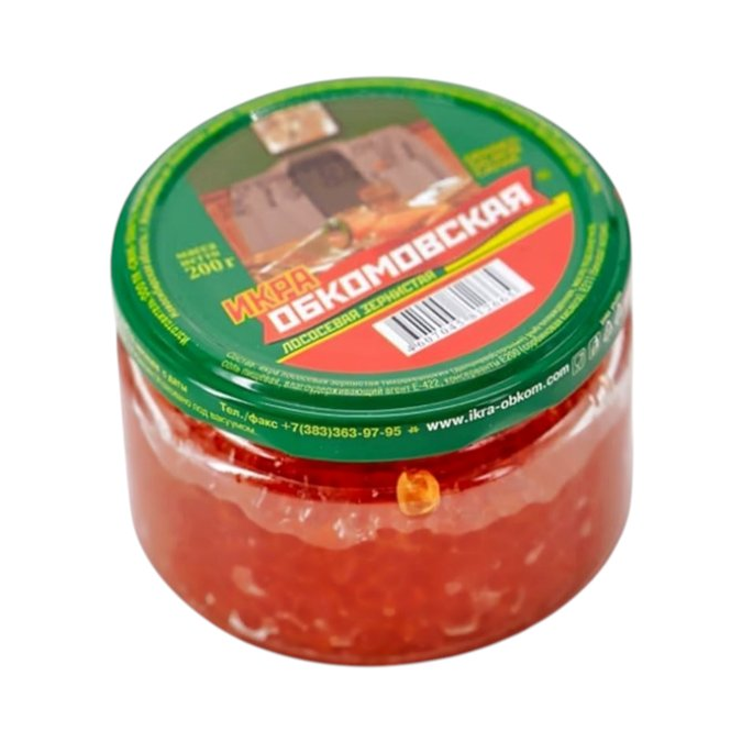 Икра горбуши «Обкомовская», 200 г, стеклянная банка