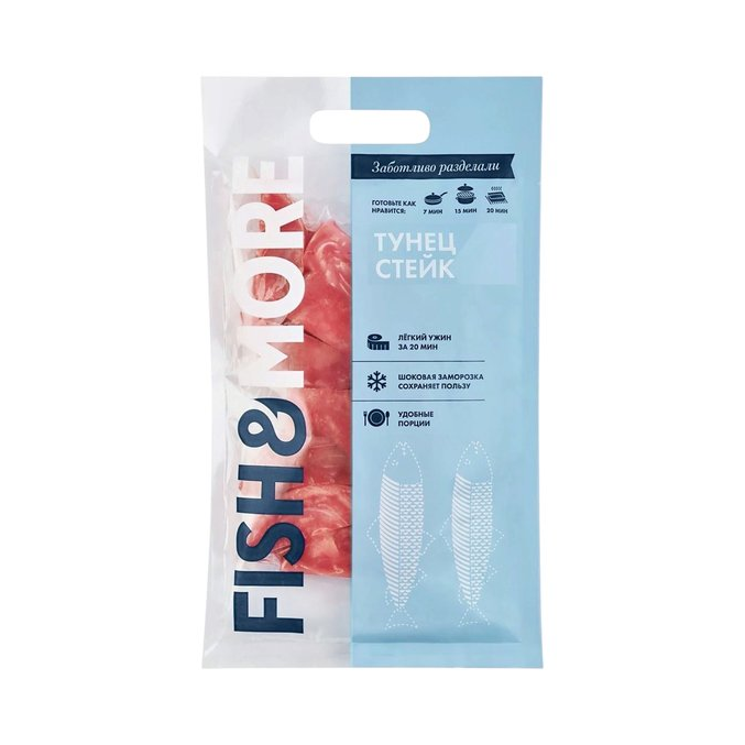 Тунец Fish & More, стейки свежемороженые, 500 г