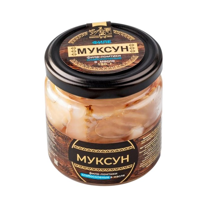 Муксун филе-ломтики малосоленые в масле Северные Деликатесы 190 гр
