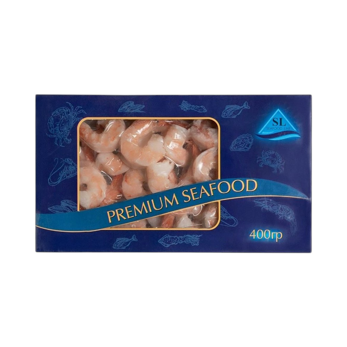 Креветки Seafood Line очищенные варёно-мороженые 26/30, 400 г